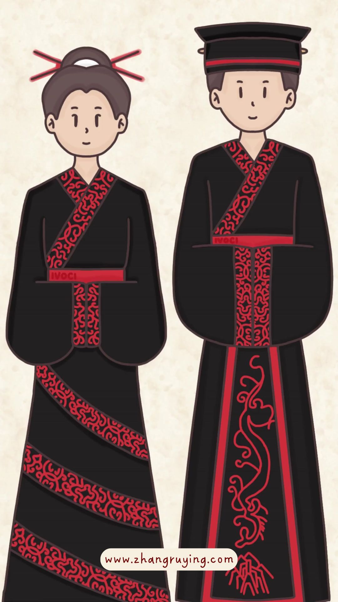 Zhang Ruying - Black Ancient China Wedding Dress - 1