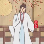 Zhang Ruying - Chinese Hanfu Girl Enjoying Flowers Illustration - 1